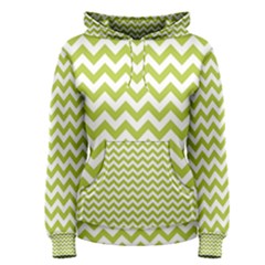 Spring Green & White Zigzag Pattern Women s Pullover Hoodie