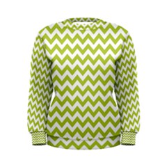 Spring Green & White Zigzag Pattern Women s Sweatshirt