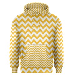 Sunny Yellow & White Zigzag Pattern Men s Pullover Hoodie