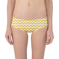 Sunny Yellow & White Zigzag Pattern Classic Bikini Bottoms by Zandiepants