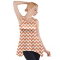 Tangerine Orange & White Zigzag Pattern Side Drop Tank Tunic View1