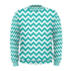 Turquoise & White Zigzag Pattern Men s Sweatshirt