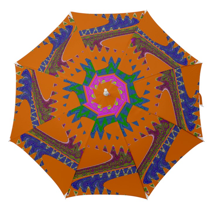 Colorful Wave Orange Abstract Straight Umbrellas