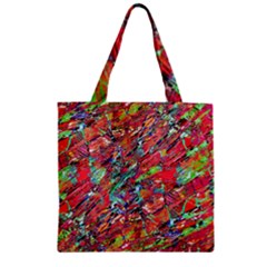 Expressive Abstract Grunge Zipper Grocery Tote Bag