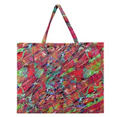 Expressive Abstract Grunge Zipper Large Tote Bag