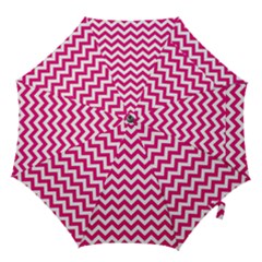 Hot Pink & White Zigzag Pattern Hook Handle Umbrella (medium) by Zandiepants