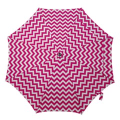 Hot Pink & White Zigzag Pattern Hook Handle Umbrella (small) by Zandiepants