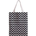 Black & White Zigzag Pattern Zipper Classic Tote Bag View1