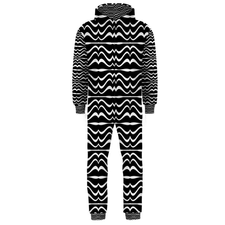 Modern Zebra Pattern Hooded Jumpsuit (Men) 