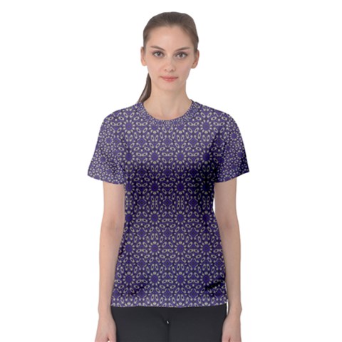 Stylized Floral Check Women s Sport Mesh Tee by dflcprintsclothing