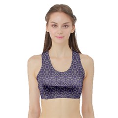 Stylized Floral Check Women s Sports Bra With Border by dflcprintsclothing