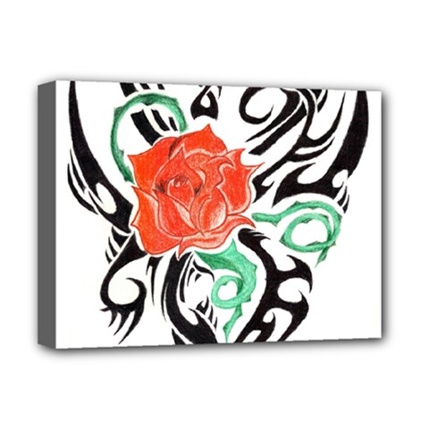 Tribal Rose Deluxe Canvas 16  X 12  