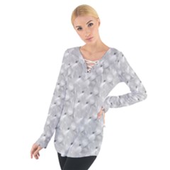 Ditsy Flowers Collage Women s Tie Up Tee