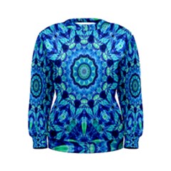 Blue Sea Jewel Mandala Women s Sweatshirt by Zandiepants
