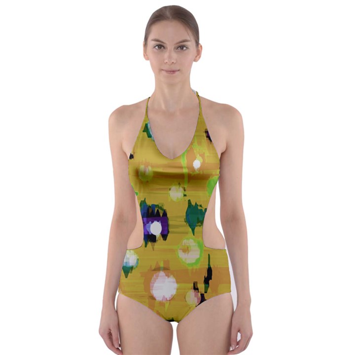 Ink                                    Cut-Out One Piece Swimsuit