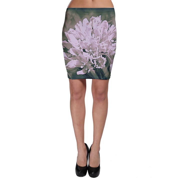 White Flower Bodycon Skirt