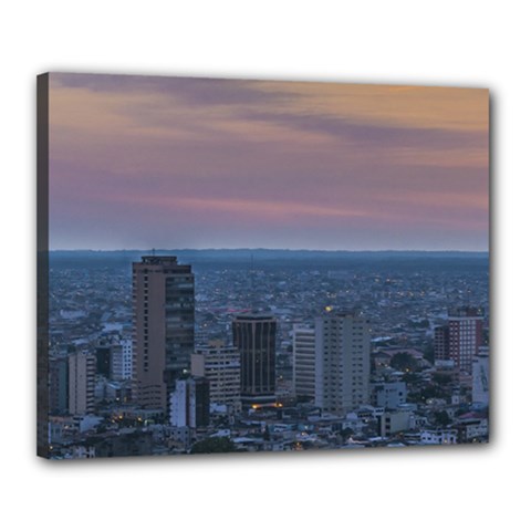 Guayaquil Aerial Cityscape View Sunset Scene Canvas 20  X 16  by dflcprints