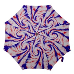 Groovy Red White Blue Swirl Hook Handle Umbrellas (medium) by BrightVibesDesign