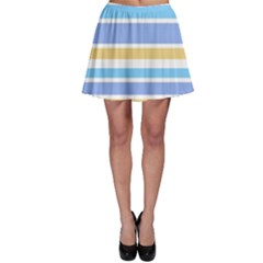 Blue Yellow Stripes Skater Skirt