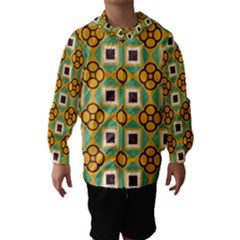 Flowers And Squares Pattern                                            Hooded Wind Breaker (kids) by LalyLauraFLM