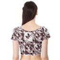 Ornate Modern Floral Short Sleeve Crop Top (Tight Fit) View2