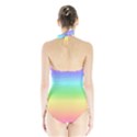 Rainbow Stripes Women s Halter One Piece Swimsuit View2