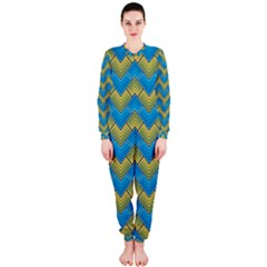 Blue And Yellow Onepiece Jumpsuit (ladies)  by FunkyPatterns