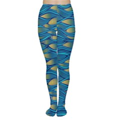 Blue Waves Women s Tights by FunkyPatterns