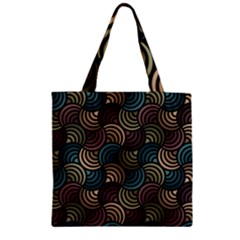 Glowing Abstract Zipper Grocery Tote Bag by FunkyPatterns