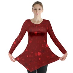 Red Hearts Long Sleeve Tunic  by TRENDYcouture