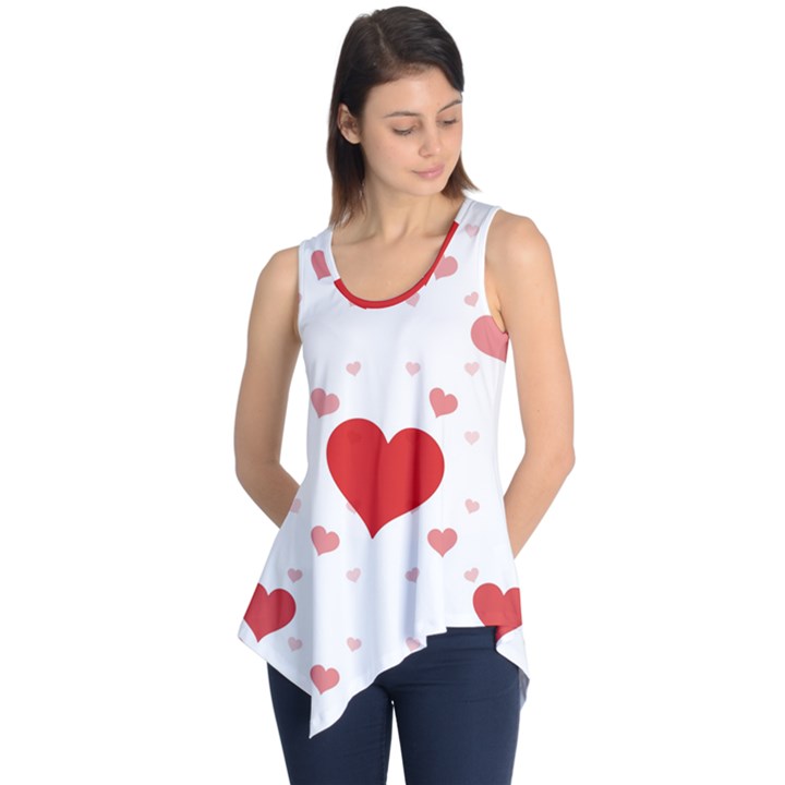 red and white hearts Sleeveless Tunic