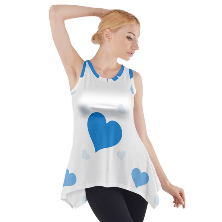 blue hearts Side Drop Tank Tunic