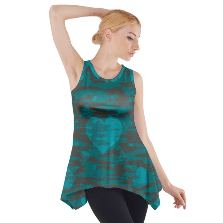 Camo Hearts Side Drop Tank Tunic