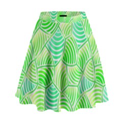 Green Glowing High Waist Skirt by FunkyPatterns