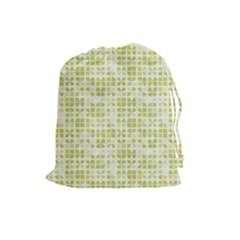 Pastel Green Drawstring Pouches (large)  by FunkyPatterns