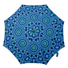 Blue Sea Jewel Mandala Hook Handle Umbrella (large) by Zandiepants