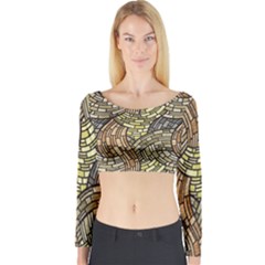 Whimsical Long Sleeve Crop Top by FunkyPatterns