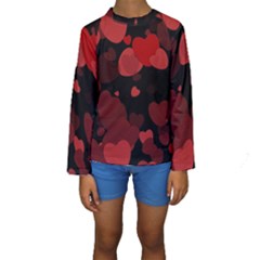 Red Hearts Kid s Long Sleeve Swimwear by TRENDYcouture