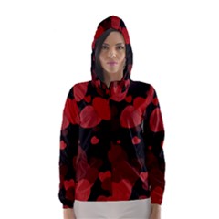Red Hearts Hooded Wind Breaker (women) by TRENDYcouture