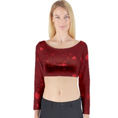 Glitter Hearts Long Sleeve Crop Top by TRENDYcouture