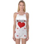 Centered Heart One Piece Boyleg Swimsuit