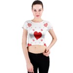 Centered Heart Crew Neck Crop Top