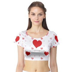 Centered Heart Short Sleeve Crop Top (tight Fit) by TRENDYcouture