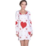 Centered Heart Long Sleeve Nightdress