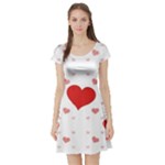 Centered Heart Short Sleeve Skater Dress