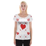 Centered Heart Women s Cap Sleeve Top