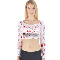 Bubble Hearts Long Sleeve Crop Top by TRENDYcouture