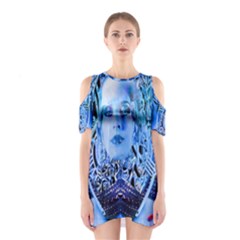 Clockwork Blue Cutout Shoulder Dress by icarusismartdesigns