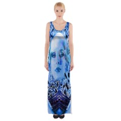 Clockwork Blue Maxi Thigh Split Dress