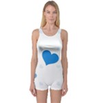 Blue Hearts One Piece Boyleg Swimsuit